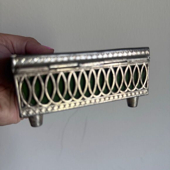 Vintage Degas Ballerina Dancers Ornate Metal Jewelry Box main image 2